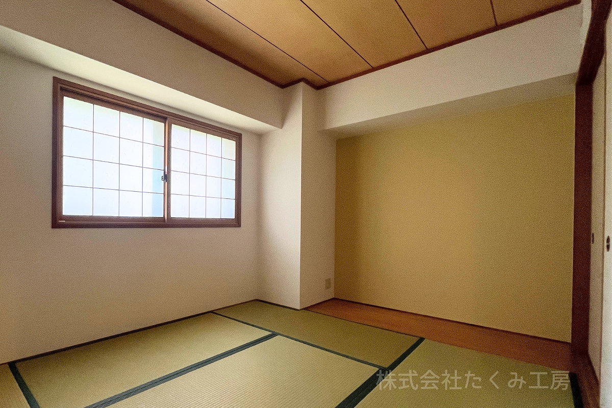 和室アクセントクロス施工　施工後（京都府京田辺市）｜摂津市 株式会社たくみ工房