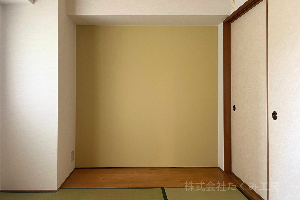和室アクセントクロス施工　施工後（京都府京田辺市）｜摂津市 株式会社たくみ工房