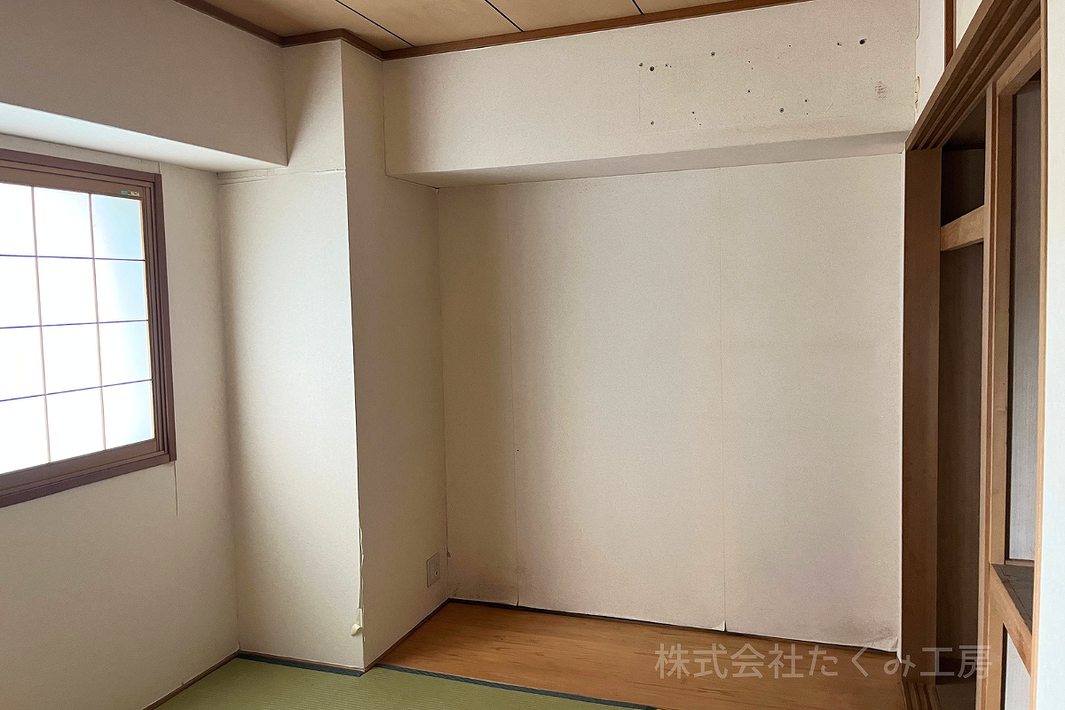 和室アクセントクロス施工　施工前（京都府京田辺市）｜摂津市 株式会社たくみ工房