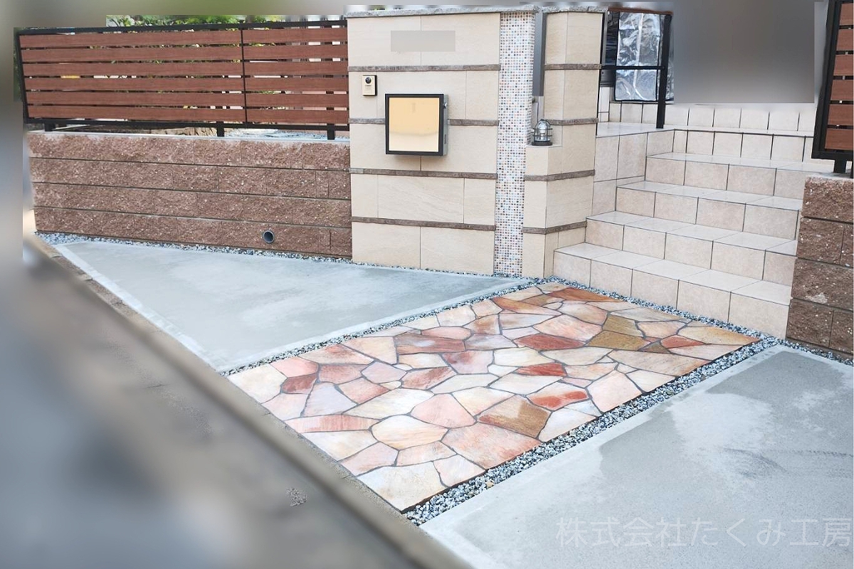 アプローチ外構工事 施工後(京都府)|摂津市 株式会社たくみ工房