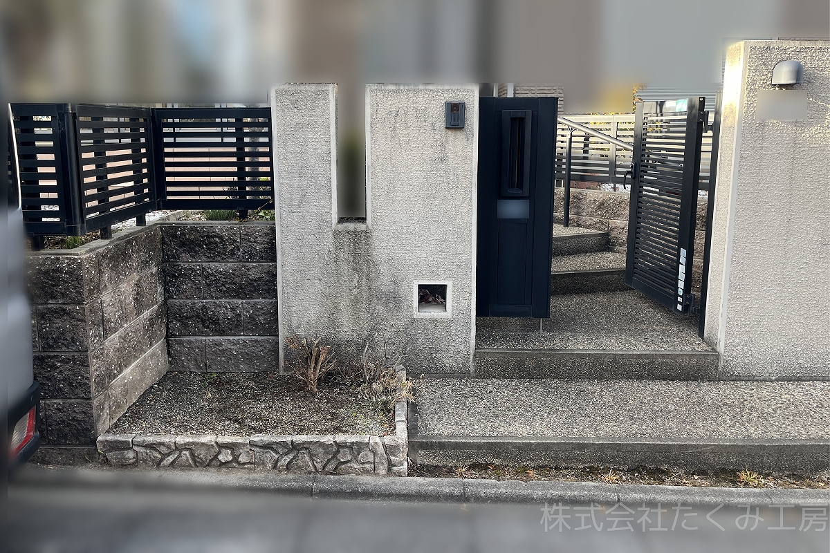 アプローチ外構工事 施工前(京都府)|摂津市 株式会社たくみ工房