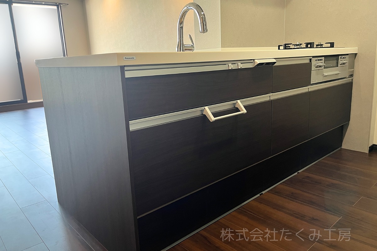 システムキッチンリフォーム　施工後（大阪府大阪市）｜摂津市 株式会社たくみ工房