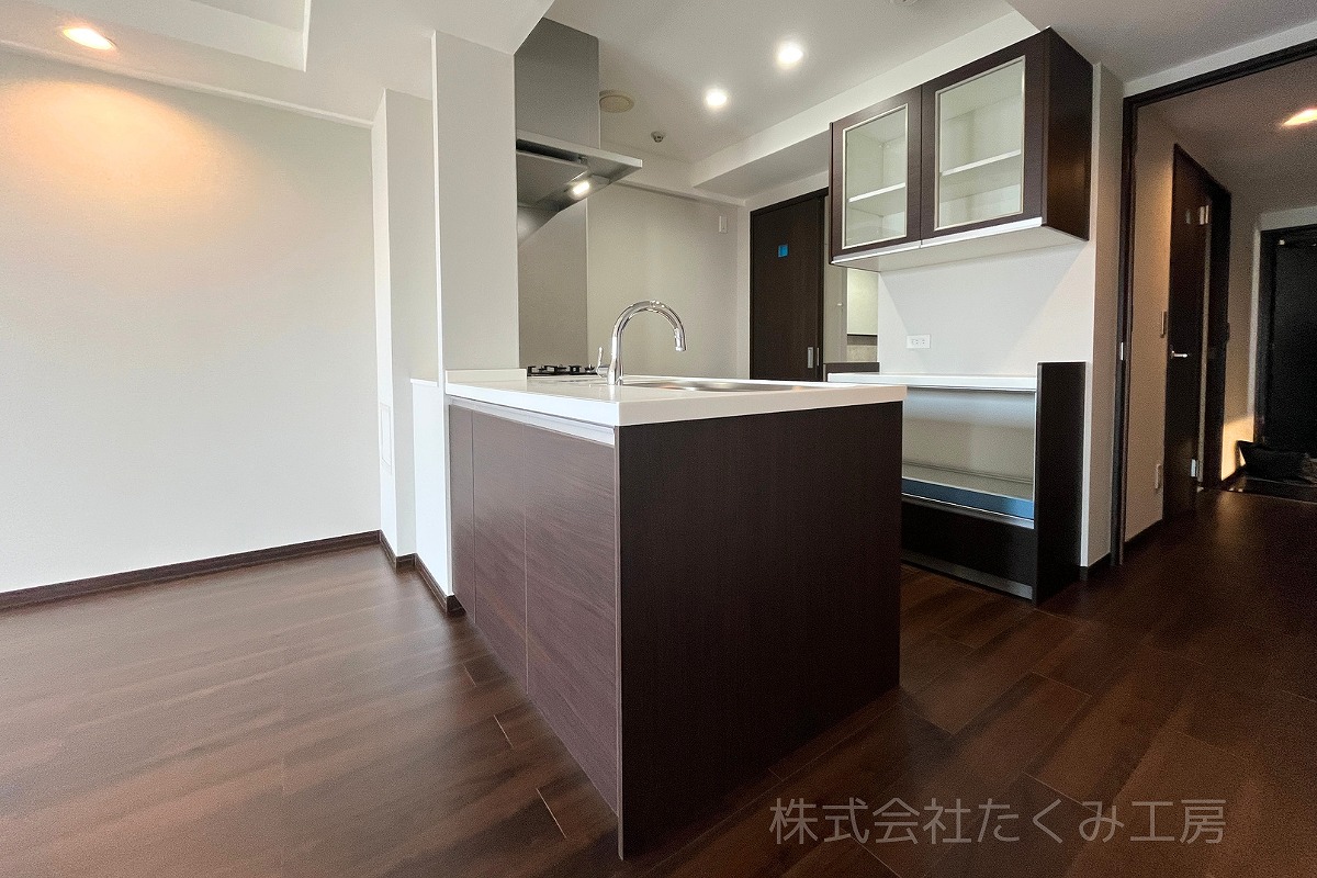 システムキッチンリフォーム 施工後(大阪府大阪市)|摂津市 株式会社たくみ工房