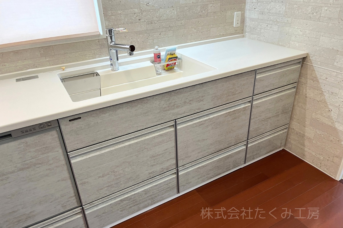 システムキッチンリフォーム　施工後（京都府京田辺市）｜摂津市 株式会社たくみ工房