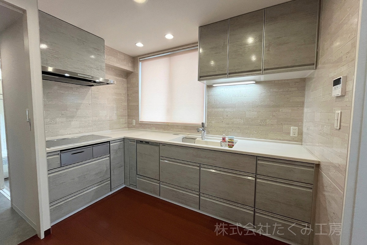 システムキッチンリフォーム 施工後(京都府京田辺市)|摂津市 株式会社たくみ工房