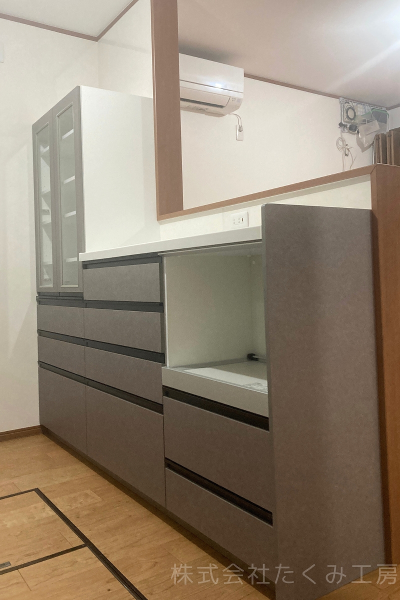 カップボード設置工事 施工後(大阪府枚方市)|摂津市 株式会社たくみ工房