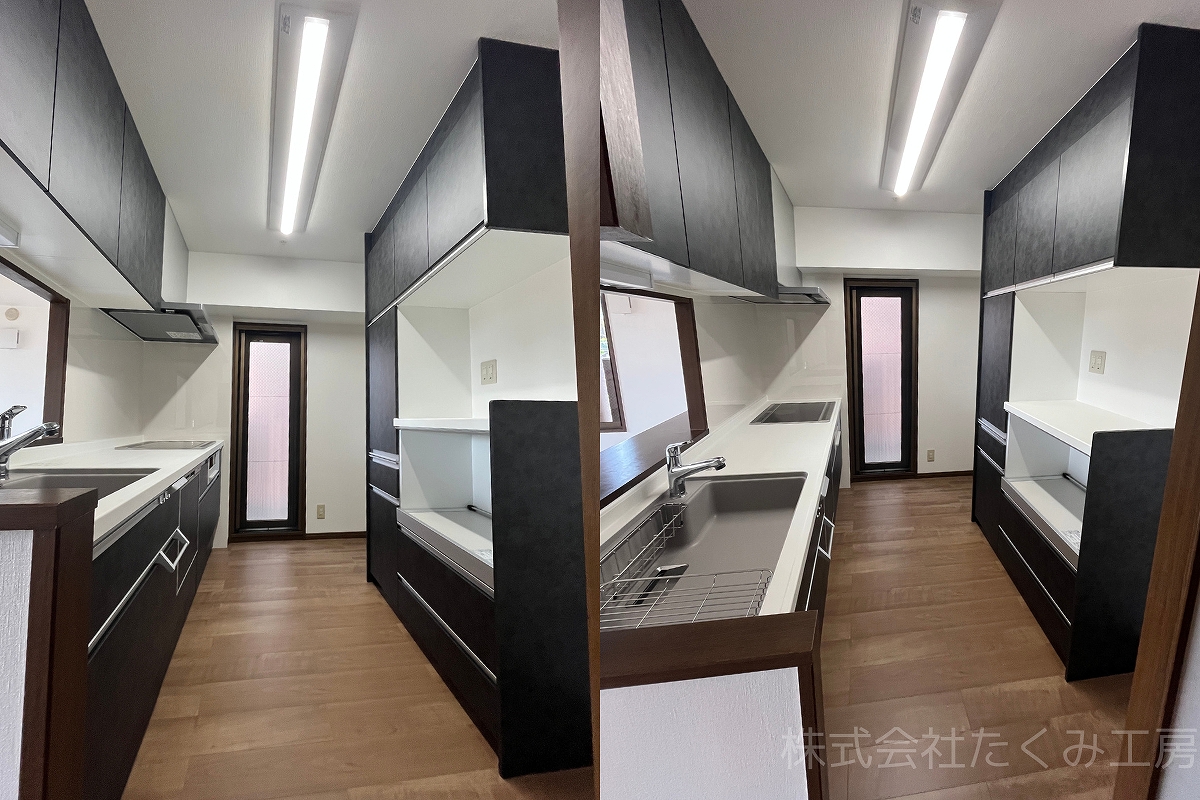 カップボード設置工事 施工後(京都府京田辺市)|摂津市 株式会社たくみ工房