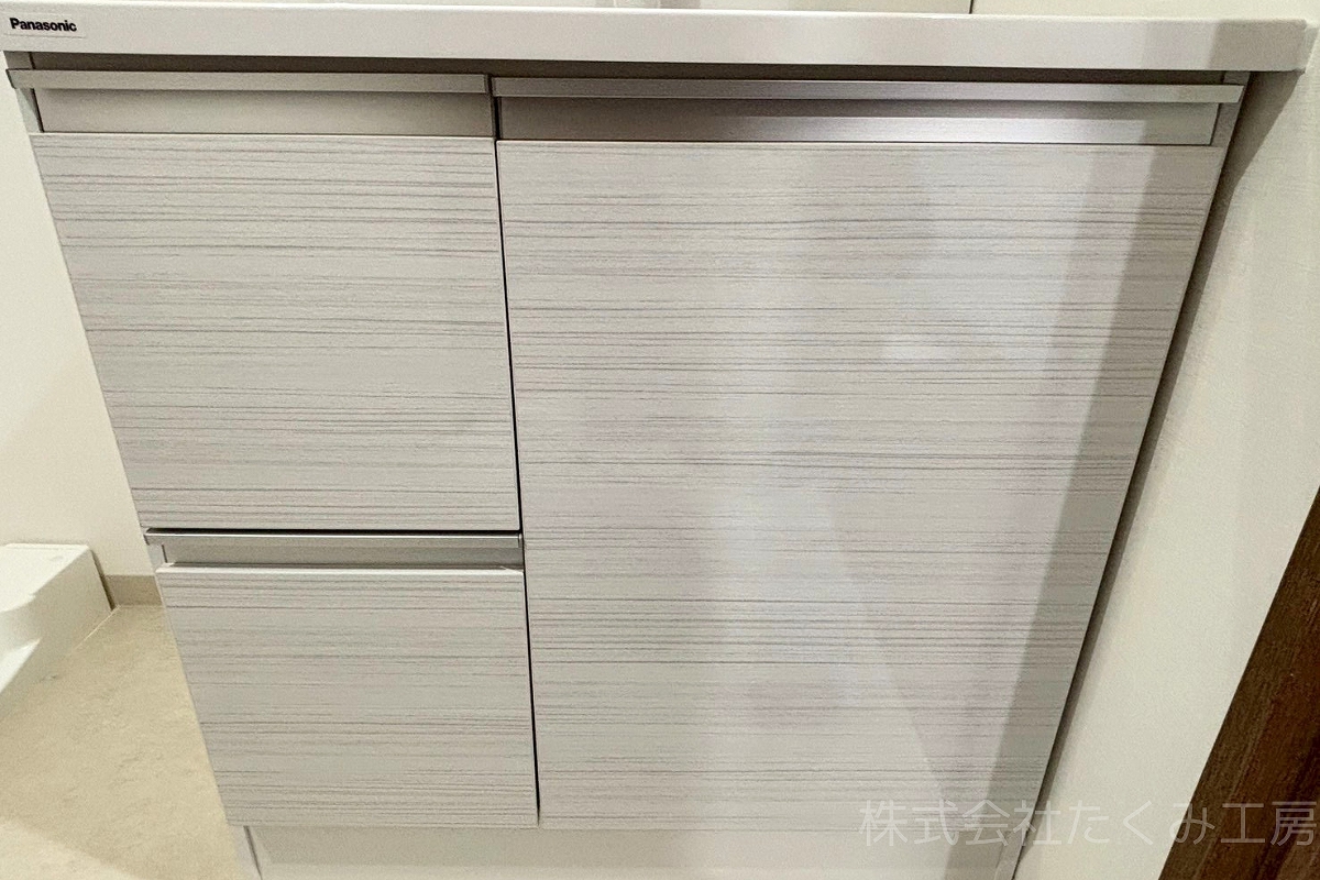 洗面化粧台リフォーム　施工後（京都府京都市）｜摂津市 株式会社たくみ工房