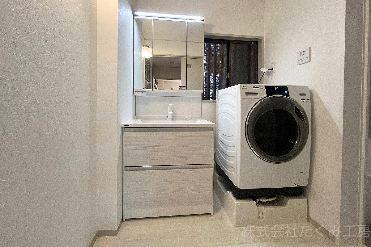 洗面室リフォーム 施工後(大阪府枚方市)|摂津市 株式会社たくみ工房